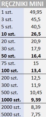 Cennik promocyjny tanich ręczników plażowych z nadrukiem